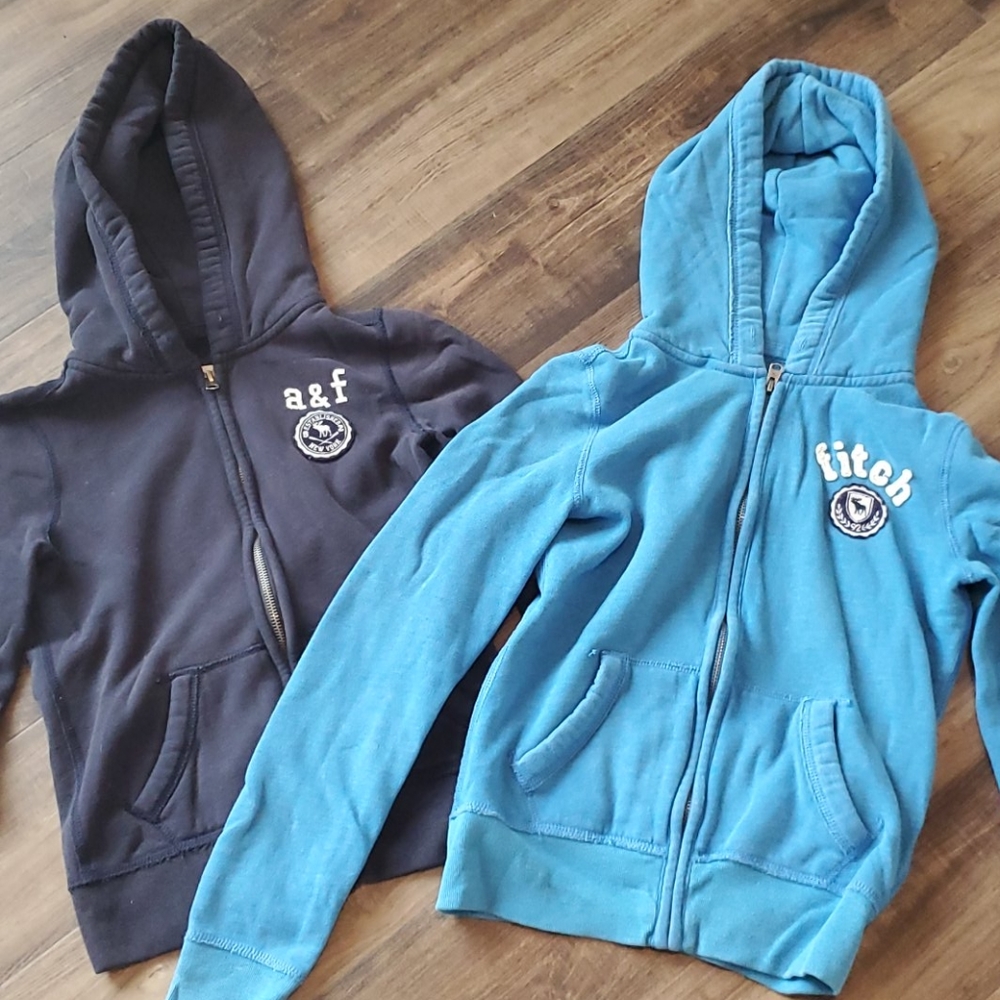 Abercrombie Two Blue Zip Up Hoodies